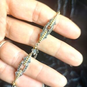 Judith Jack Bracelet Sterling Silver Marcasite Link Two Toned Bracelet!